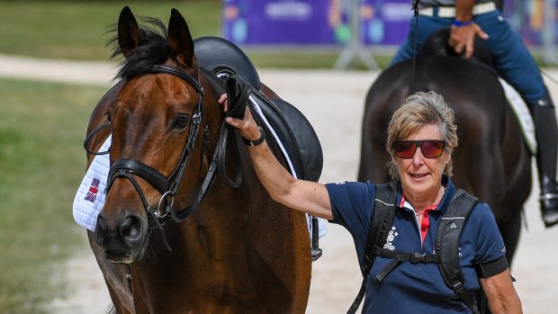 Sarah Charnley, groom to Ros Canter, with Lordships Graffalo during the World Eventing Championships 2022