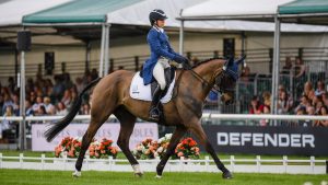 Sarah Clark event rider: LV Balou Jeanz competes in the dressage at Burghley Horse Trials