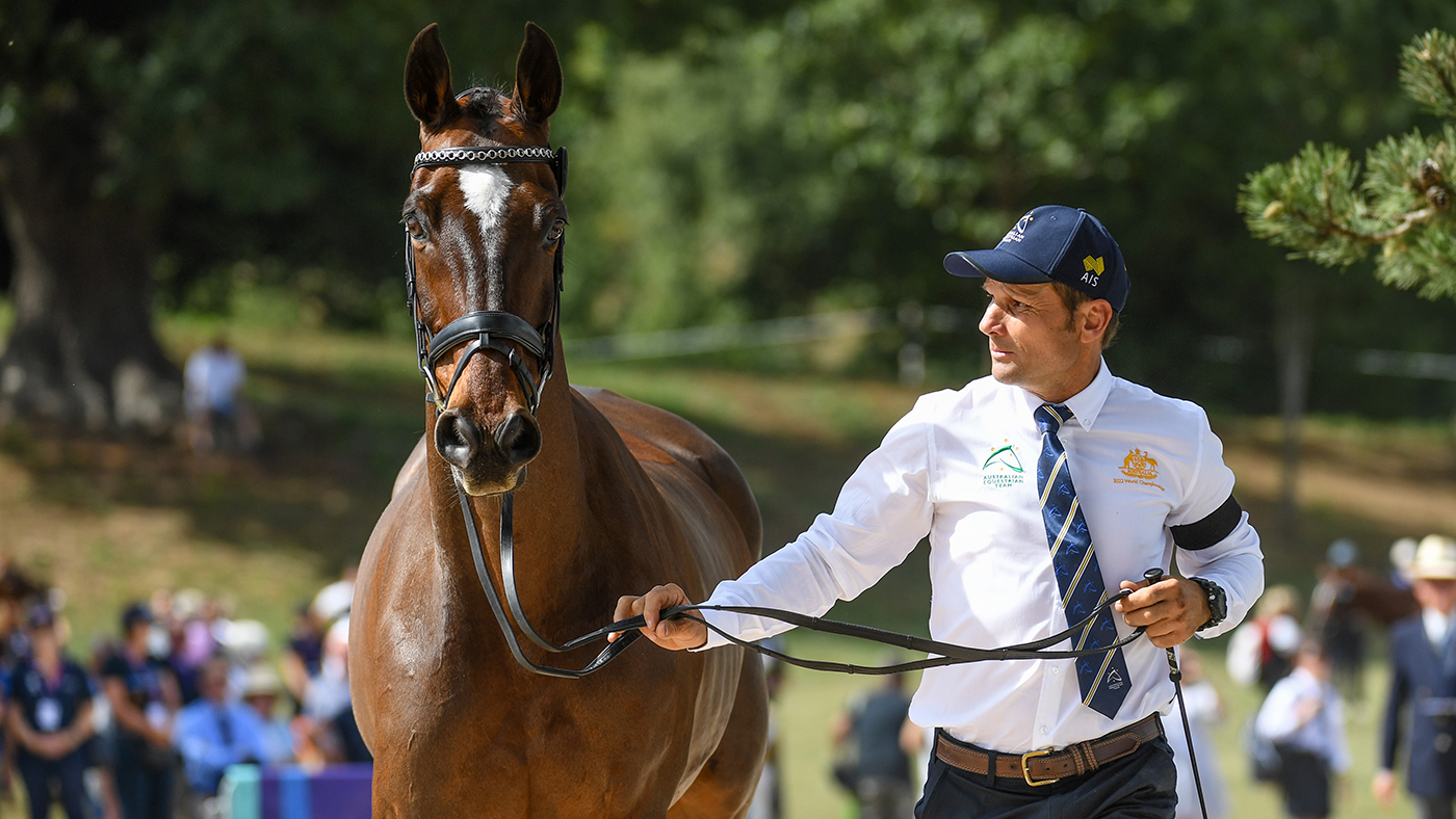 Eventing World Championships black armbands: Shane Rose and Virgil
