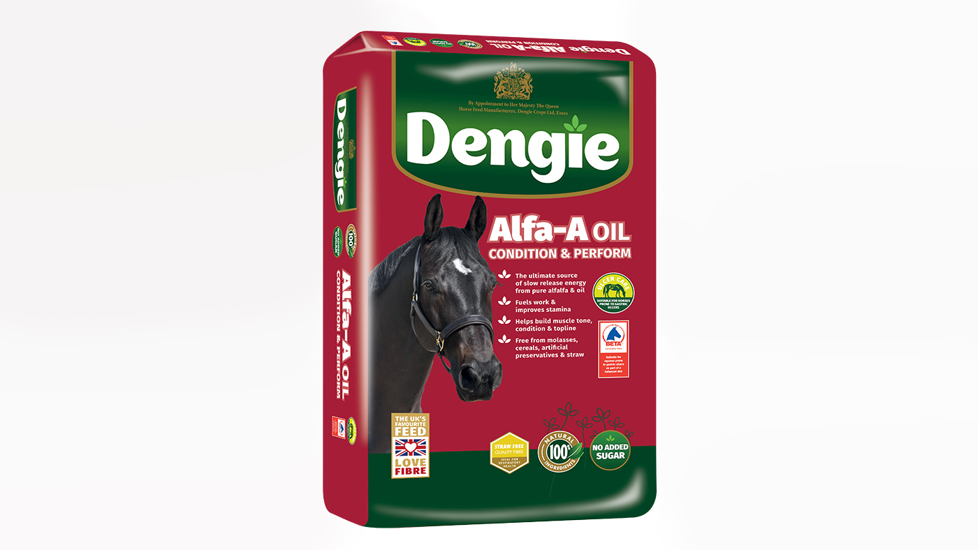 Dengie Alfa-A Oil, a suitable feed for horses with ulcers