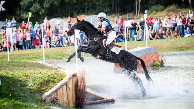 Jonelle Price riding at Maryland 5 Star