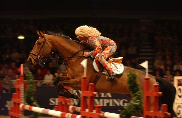 Olympia fancy dress competition: Geoff Billington in action