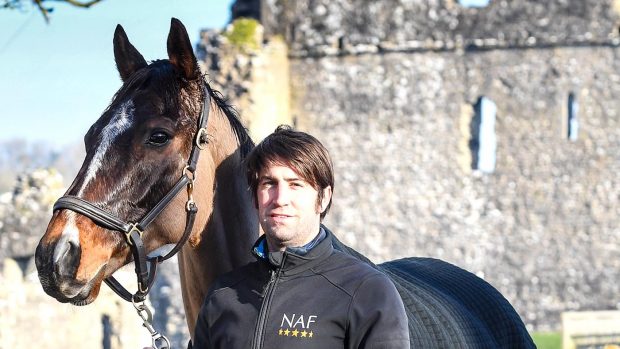 Trainer Christian Williams with Welsh National winner Potters Corner.