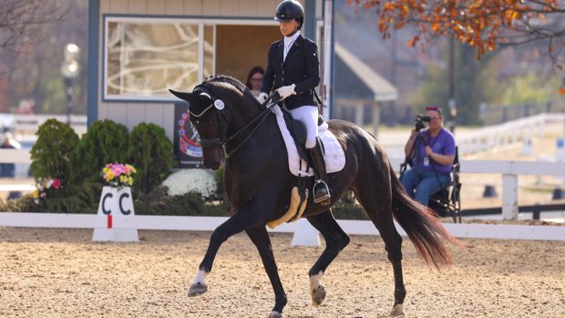 Marta Renilla pictured riding at the US Dressage Finals in Kentucky
