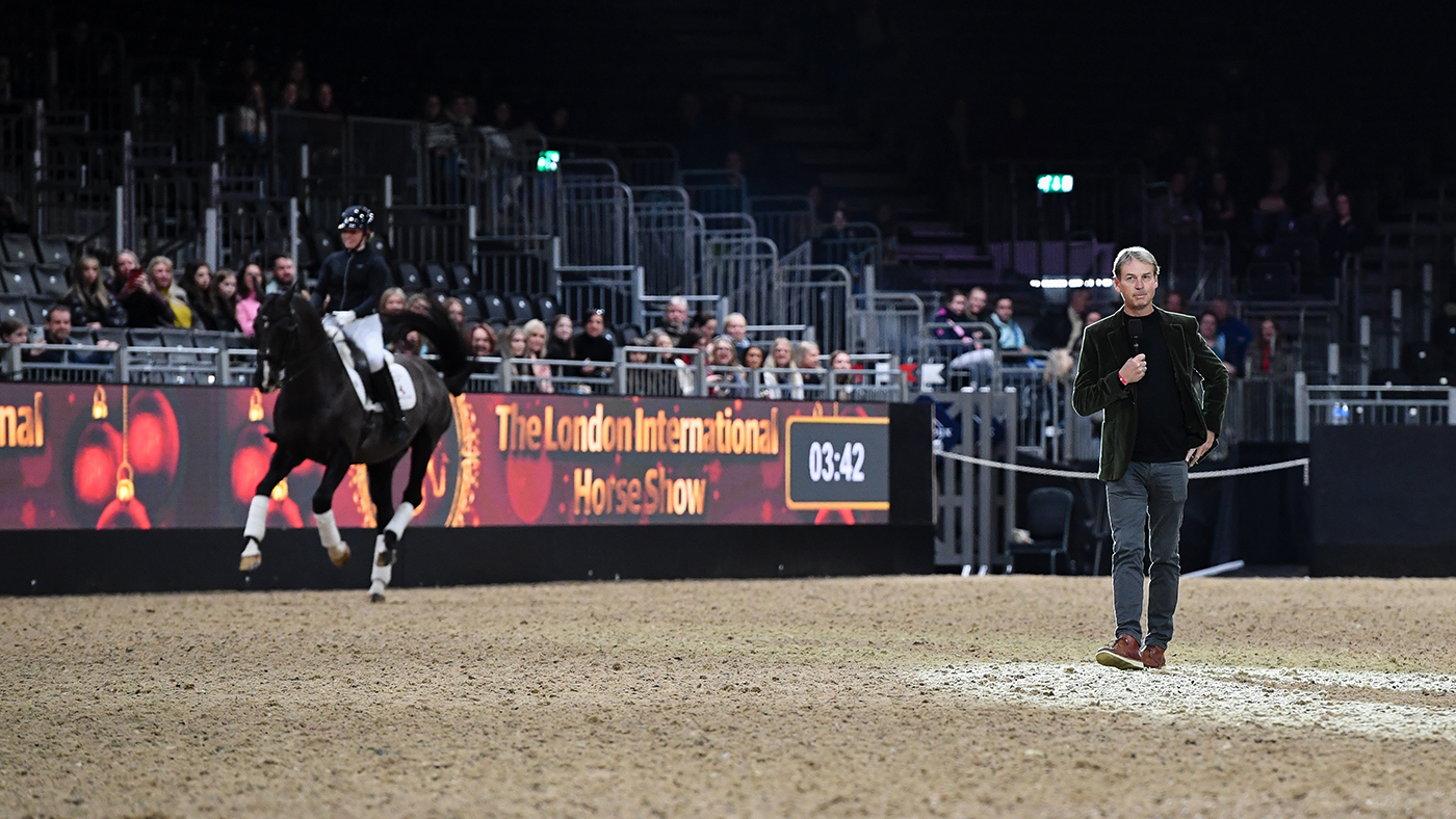 Carl Hester giving a demo at London Horse Show 2022