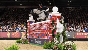 London Horse Show puissance: Guy Williams and Mr Blue Sky UK