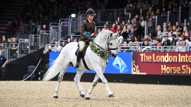 Amanda Sharman's Castle Kestrel lifts the 2022 BSPS Heritage M&M ridden supreme