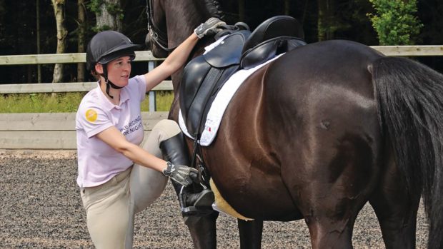 Getting on a horse from the ground