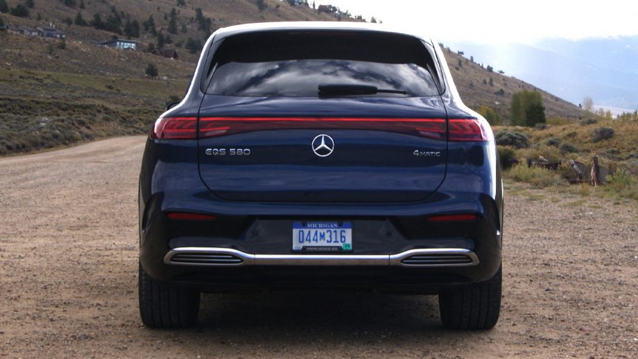 Mercedes EQS SUV from rear