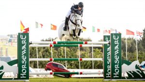 Showjumping news: Irish showjumper Matthew Sampson soars to victory with Ebolensky in the Horseware Grand Prix