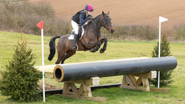 Oasby received bumper entries. Pictured a horse and rider jumping a cross-country fence at Oasby.