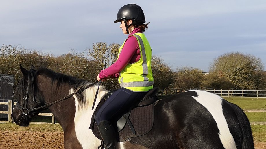 Vizirider Hi Vis Vest from side with base layer