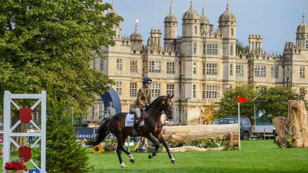 Eventer Piggy March has announced the death of five-year-old stallion Cupid March. Here they are pictured together at the 2022 Burghley young event horse final.