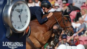 Olympic showjumper Peder Fredricson (pictured) remains sidelined as he continues to recover from a fall