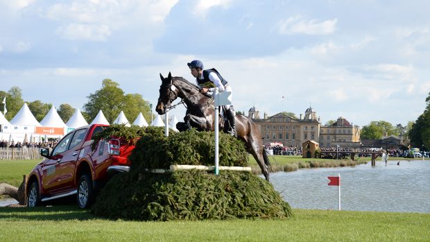 Cooley Lands to retire: he is pictured with Chris Burton at Badminton 2019