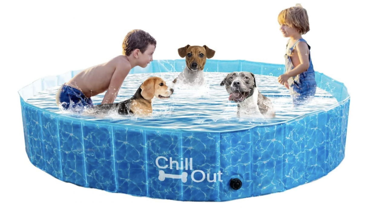 Navaris dog pool with print 160 cm paddling pool for dogs extra clearance