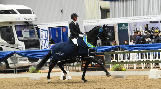 Ben James and Clapton Banks Primadonna at the 2023 Winter Dressage Championships