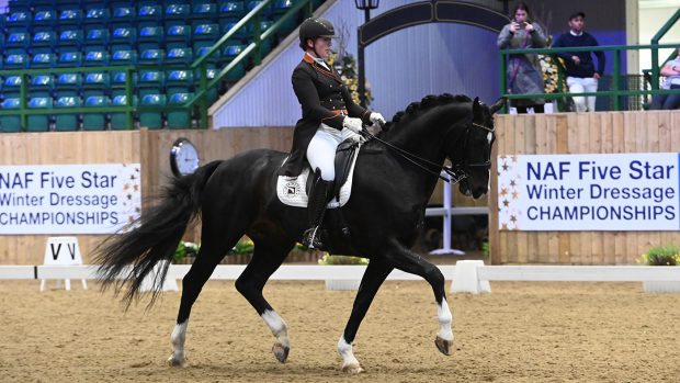 Becky Moody and James Bond 2 at the Winter Dressage Championships 2023