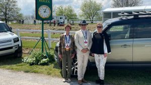 Kentucky Three-Day Event first trot-up: ground jury consisting of Angela Tucker, Peter Shaw and Christina Klingspor