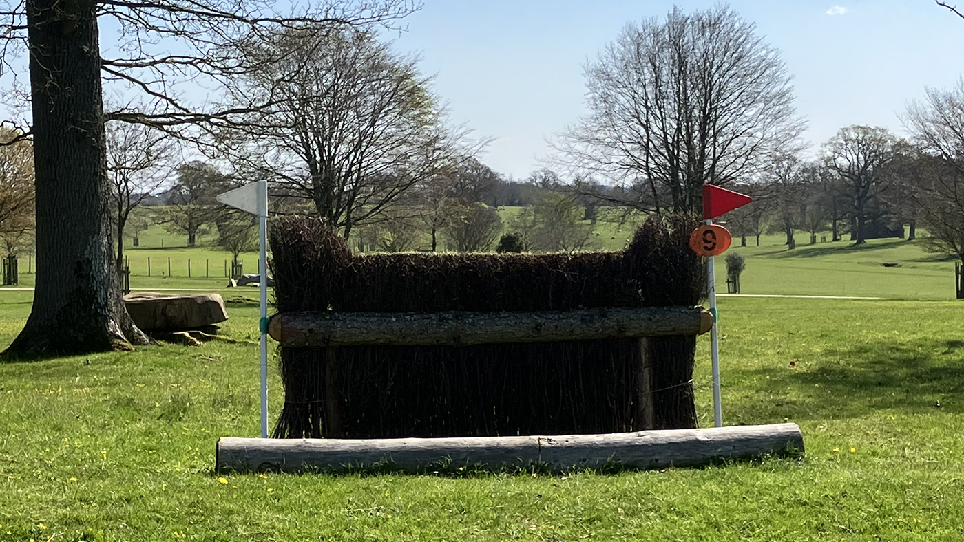 The ditch and brush at fence 9 on the BE90 course