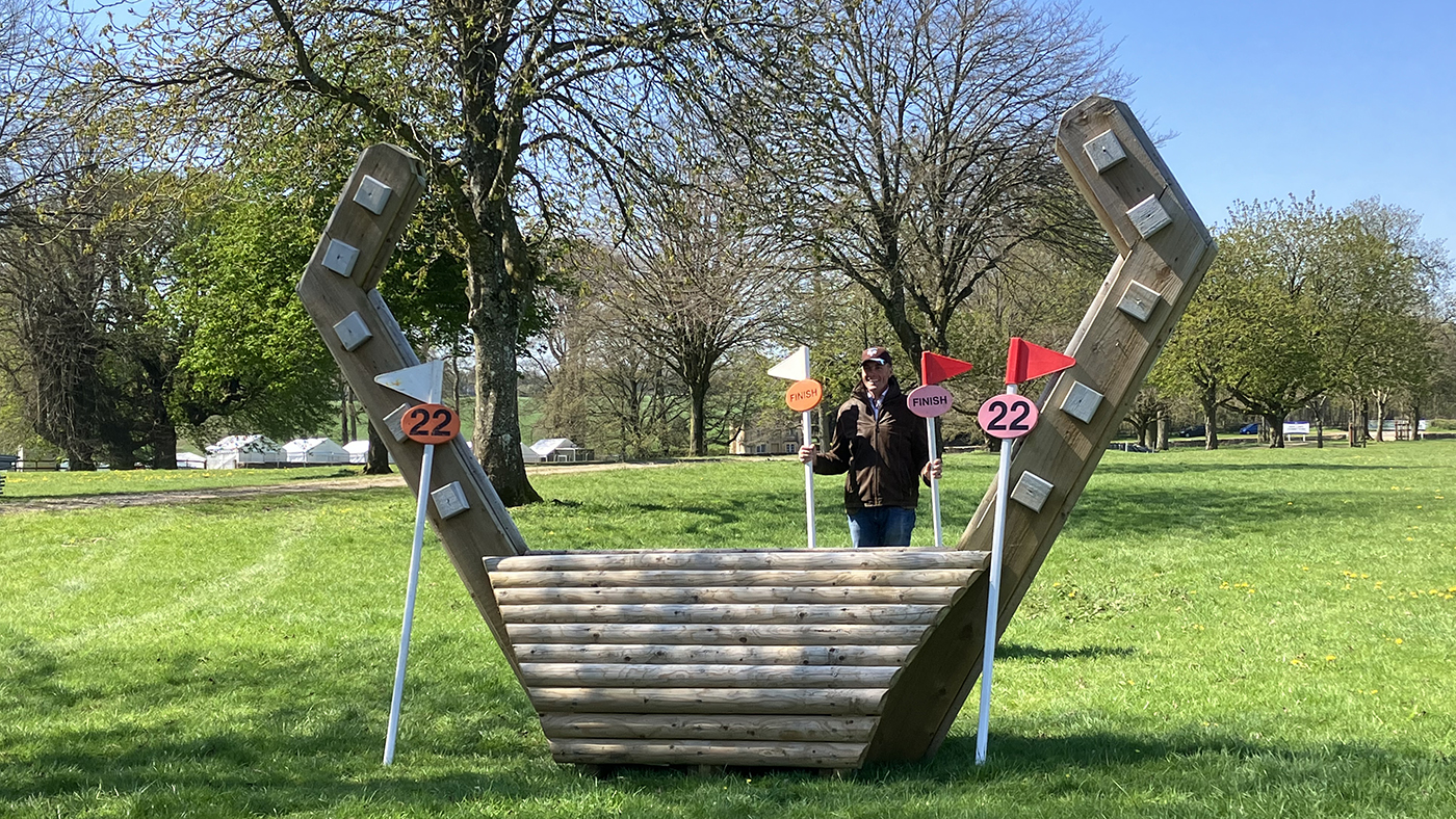 The final fence on the Badminton grassroots cross-country course