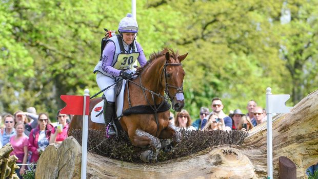Gemma Stevens and Jalapeno on the 2023 Badminton Horse Trials cross-country.