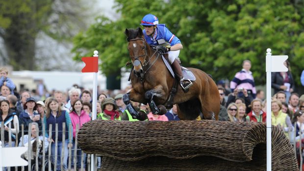 Nicolas Touzaint and Hildago De L'Ile on the cross-country at Badminton 2008