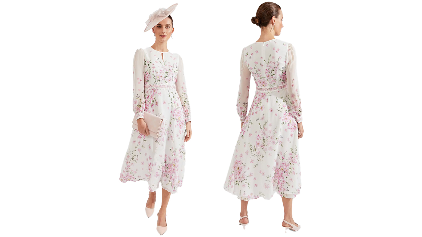Hobbs Skye Floral Silk dress suitable for Royal Ascot