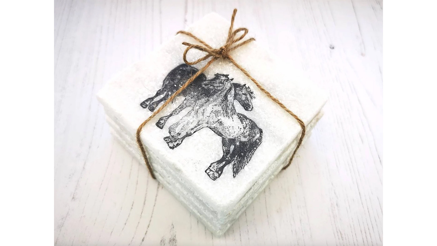 Set of coasters gift for horse lover