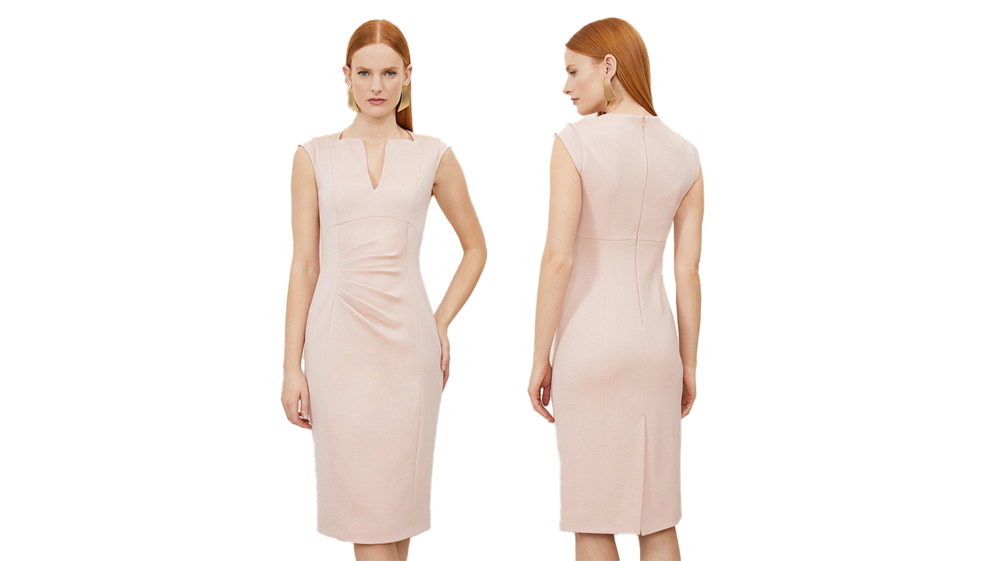 Karen Millen Tailored Envelope Neck Midi Dress