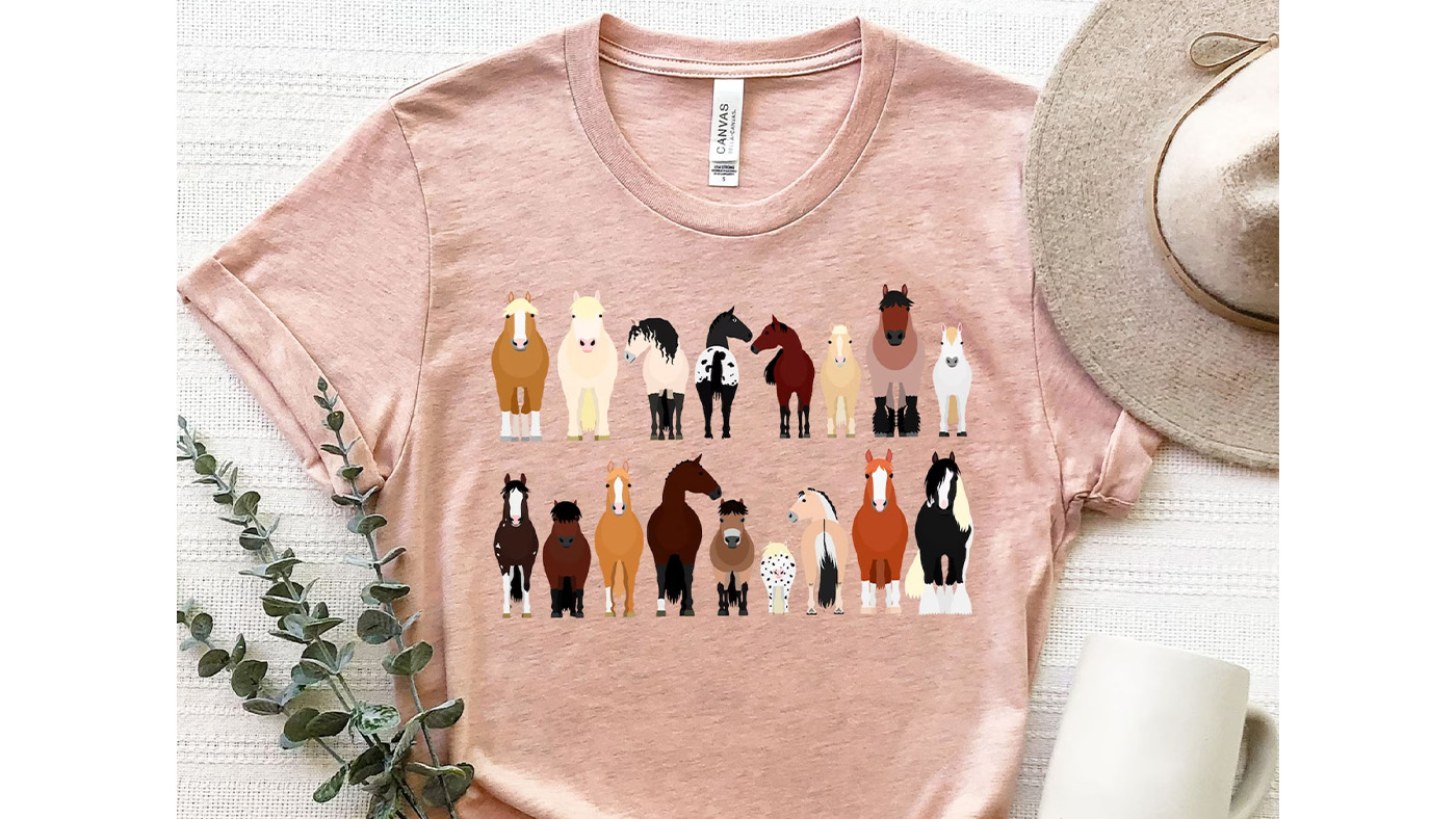 Lined Up Horses T Shirt