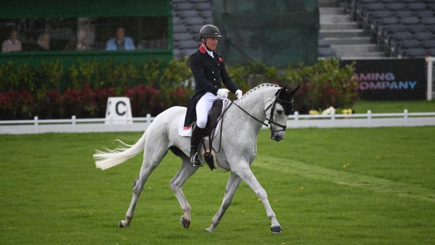 Oliver Townend in the Badminton horse trials dressage 2023