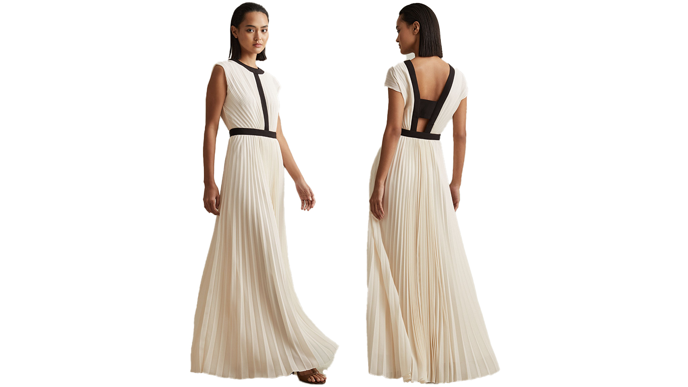 Reiss Harley Pleated Maxi dress suitable for Royal Ascot