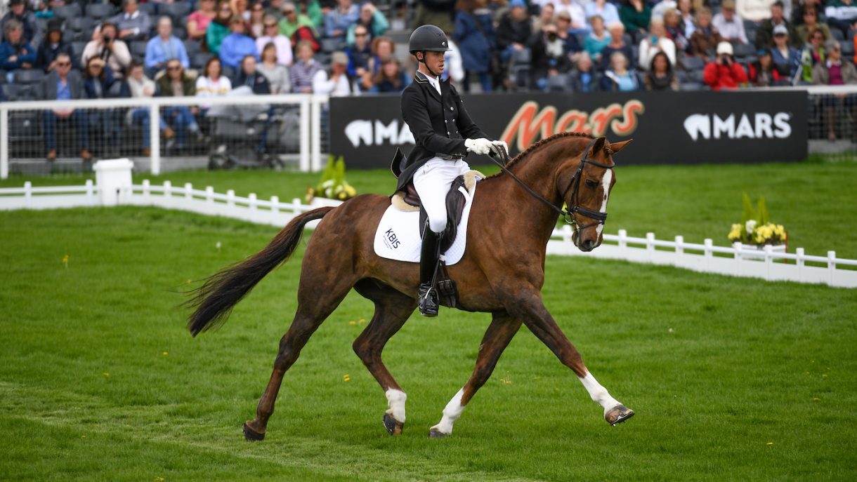 Badminton Horse Trials dressage Tom Rowland enjoys the rain for top 10