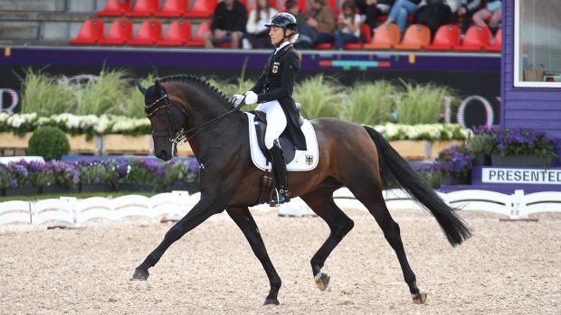 Pictured Ingrid Klimke and Franziskus at the 2022 World Championships.