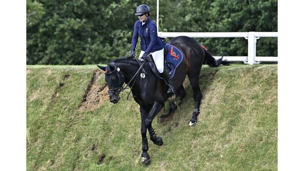 Morgan Shirley and Envoy Merelsnest Z jumping round the Hickstead Derby in 2022, Olympic eventer Gemma Stevens is hoping to jump round on the 10-year-old stallion this year