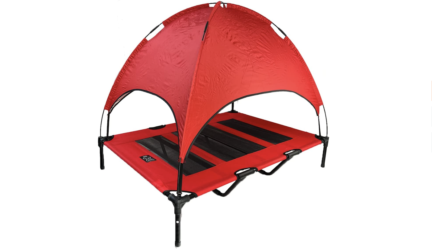 iNap raised cooling dog bed with canopy