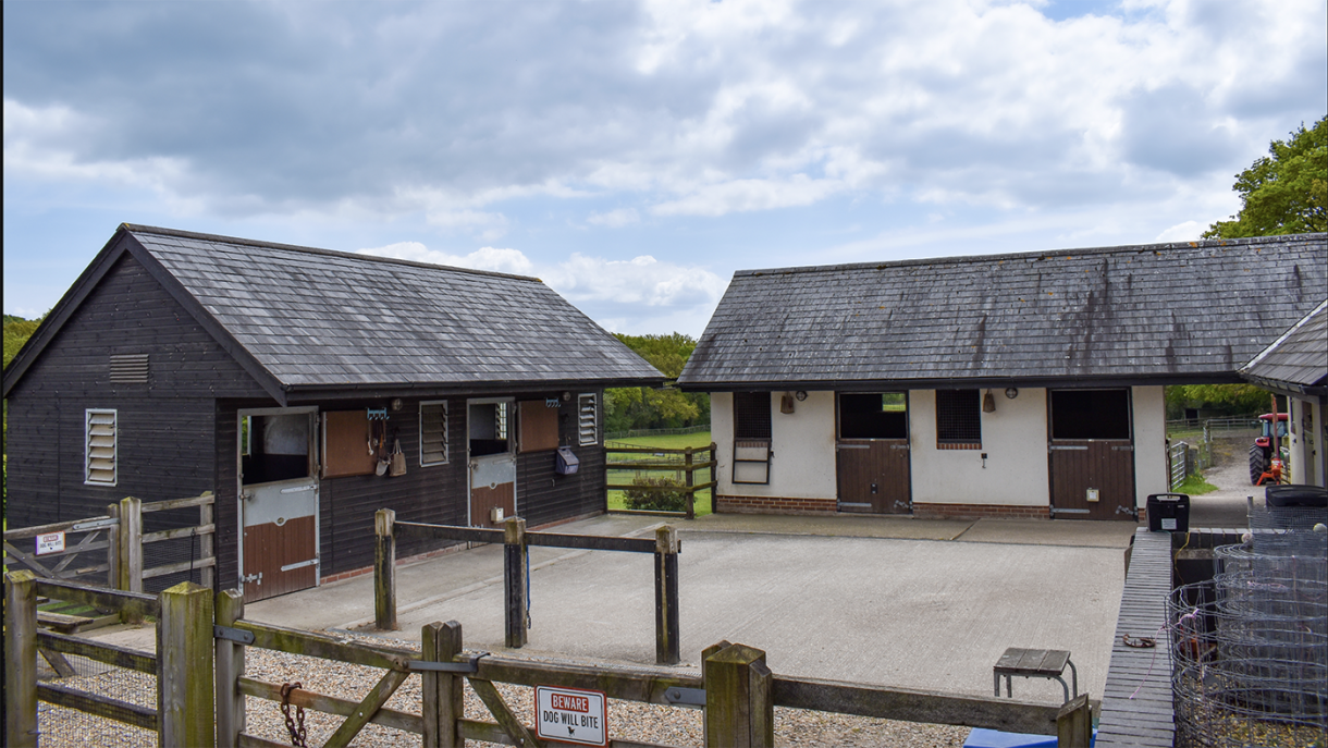 A house with three cottages, 10 stables, outdoor school and direct