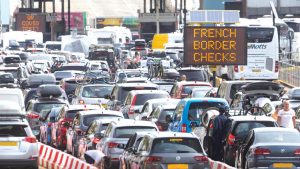 Queues at French border control at Dover in the UK