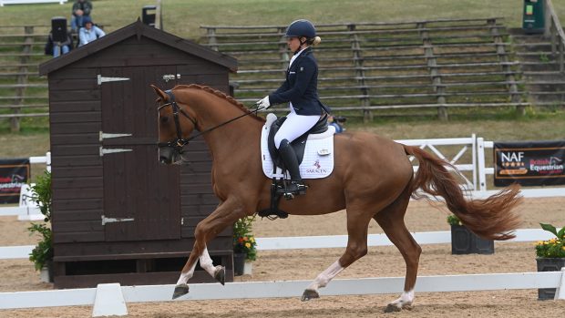 Amy Woodhead and MSJ Viva Dannebrog at the Hartpury British young horse semi-finals 2023