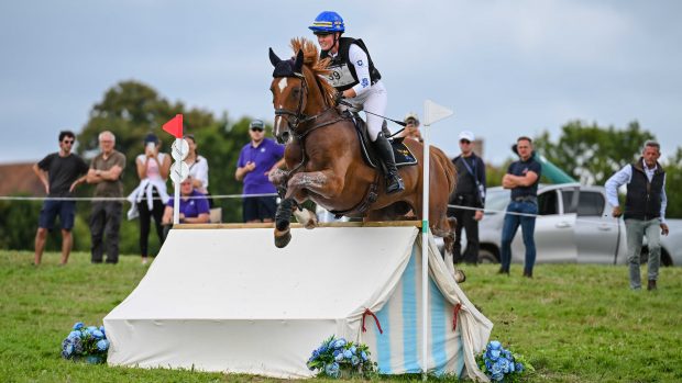 European Eventing Championships broken martingale: Amanda Staam and Corpoubet AT