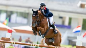 Sam Hutton and Oak Grove's Laith in action for Great Britain at the European Championships in Milan, Italy