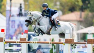 Wilma Hellström and Cicci BJN jumping at the FEI Jumping European Championship Milano 2023