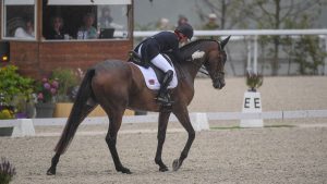 Ros Canter and Lordships Graffalo at the Eventing European Championships dressage phase