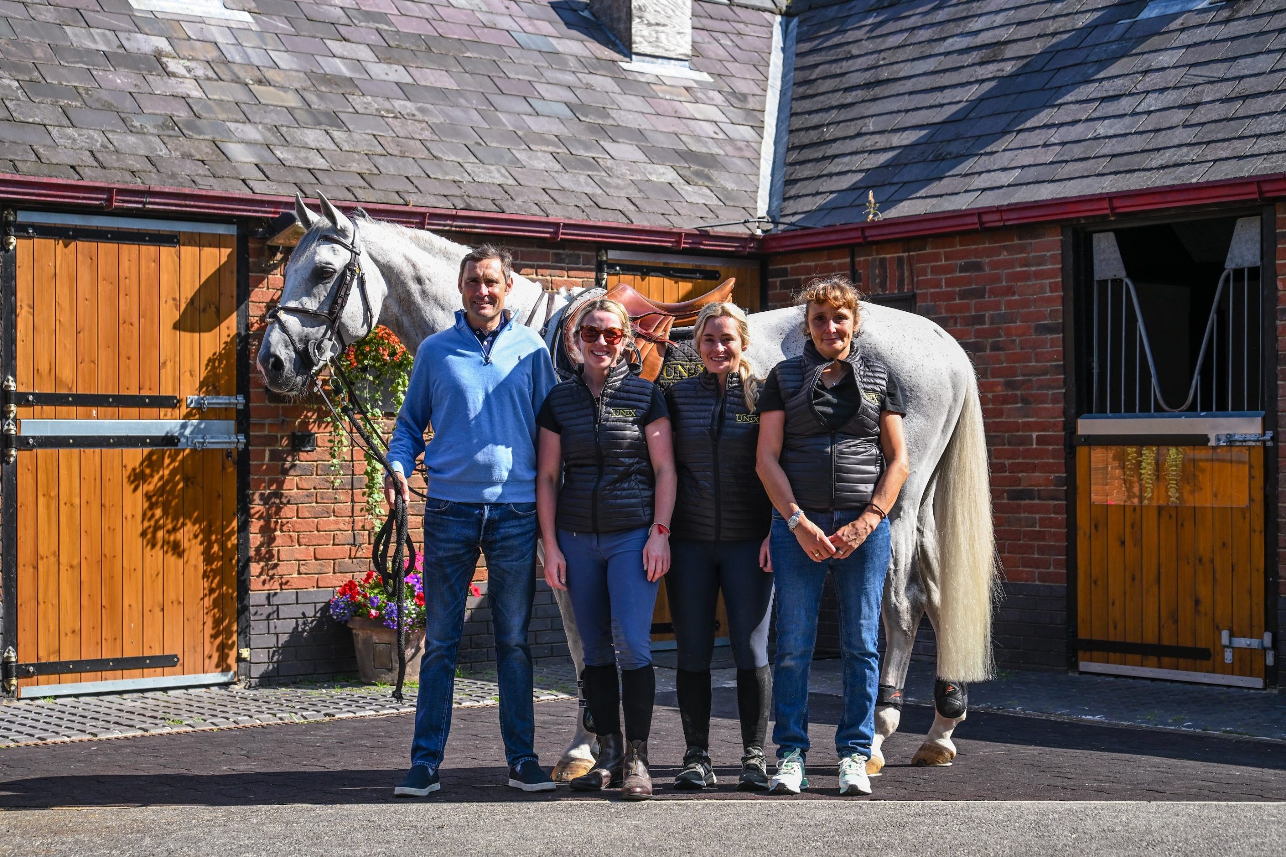 Guestlist with Tim Gredley and his home team (Siobhan Kennedy, Kirsty Campbell and Kate Sigsworth), at Tim's stables in Unex House near Newmarket in Suffolk.