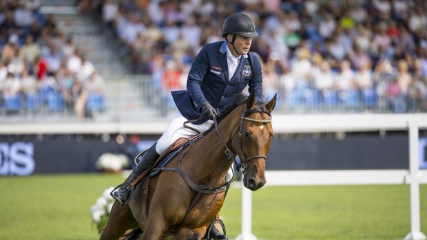 Jens Fredricson and Markan Cosmopolit, who finished fifth at the European Showjumping Championships in Milan, Italy