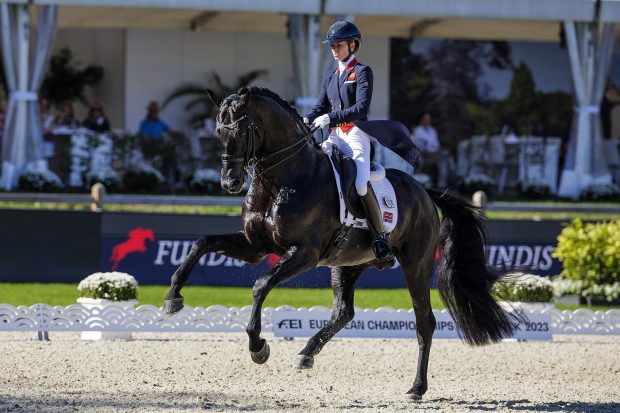 Lottie Fry and Glamourdale at the dressage Europeans in Riesenbeck