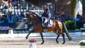 Carl Hester and Fame perform their grand prix at the European Dressage Championships 2023.