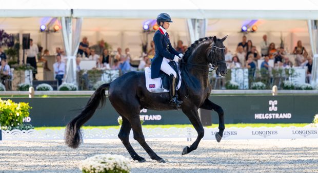 Lottie Fry and Glamourdale in action at the European Dressage Championships 2023.