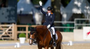 Sanne Voets and Demantur RS2 NOP after winning freestyle silver at the European Para Dressage Championships.